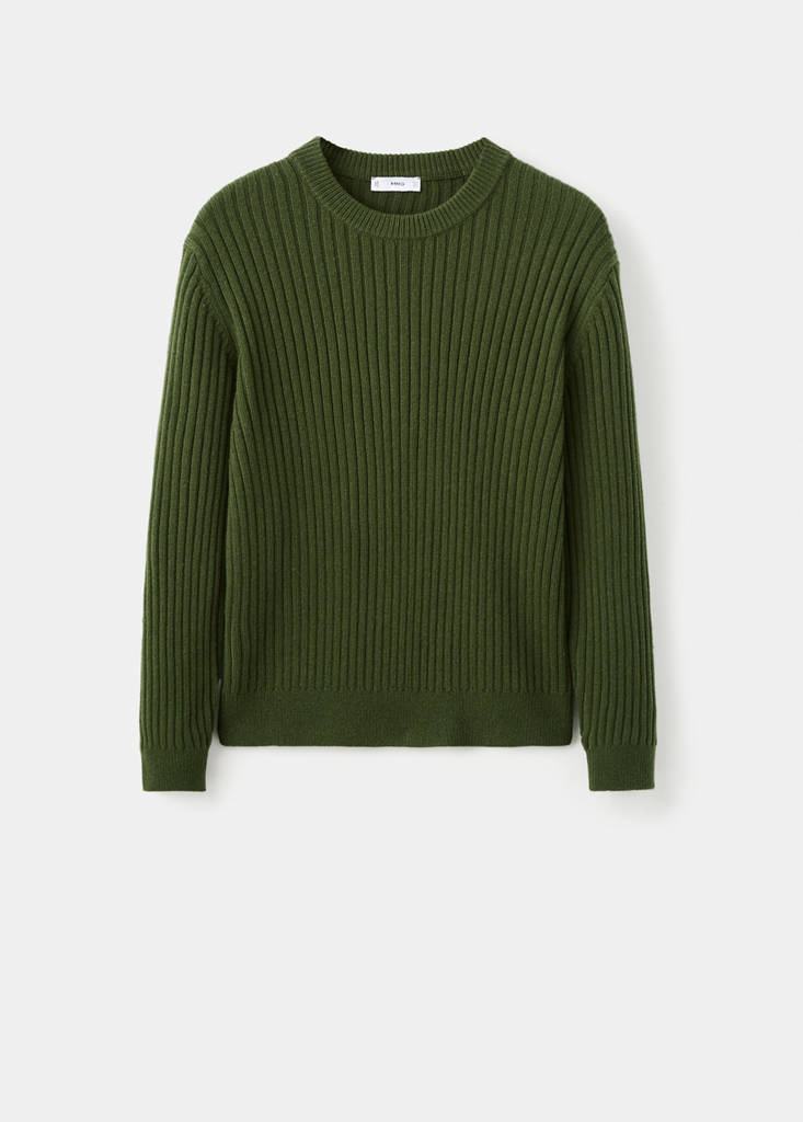 Ribbed wool-blend sweater — Green