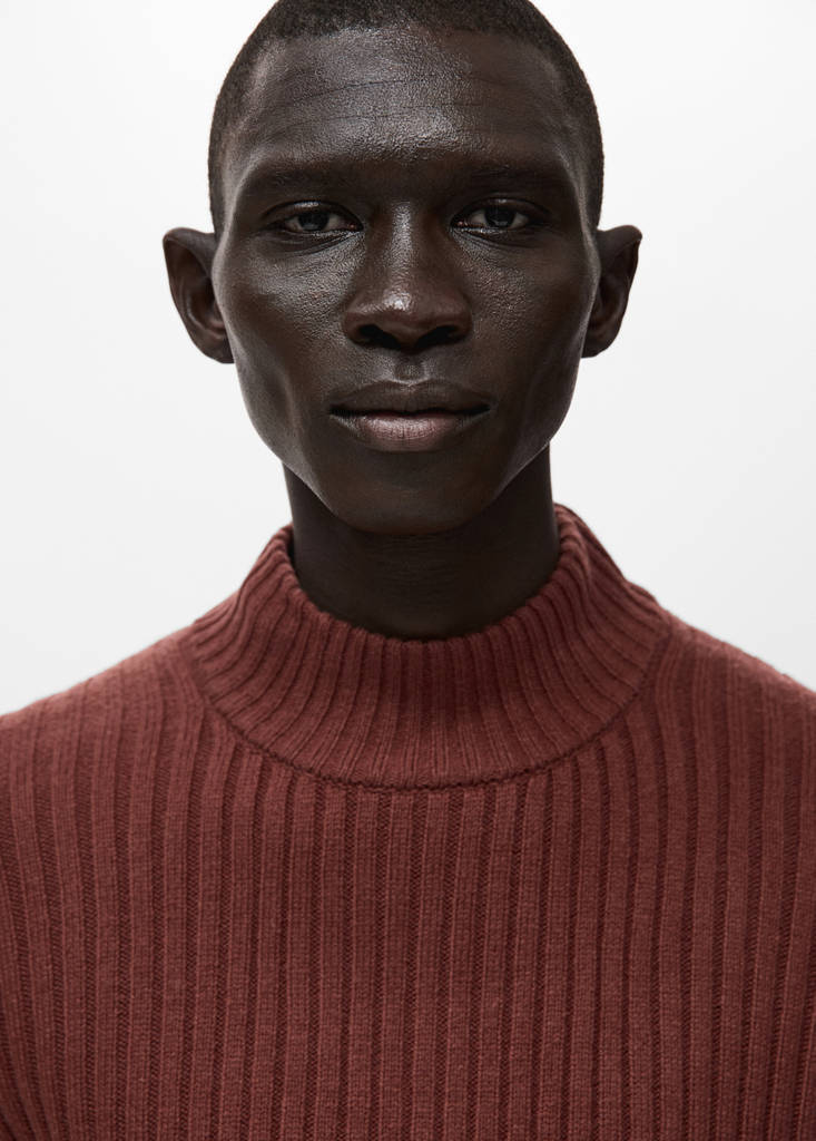 Wool-blend rib-knit sweater — Cherry