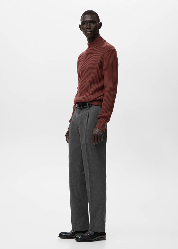 Wool-blend rib-knit sweater — Cherry