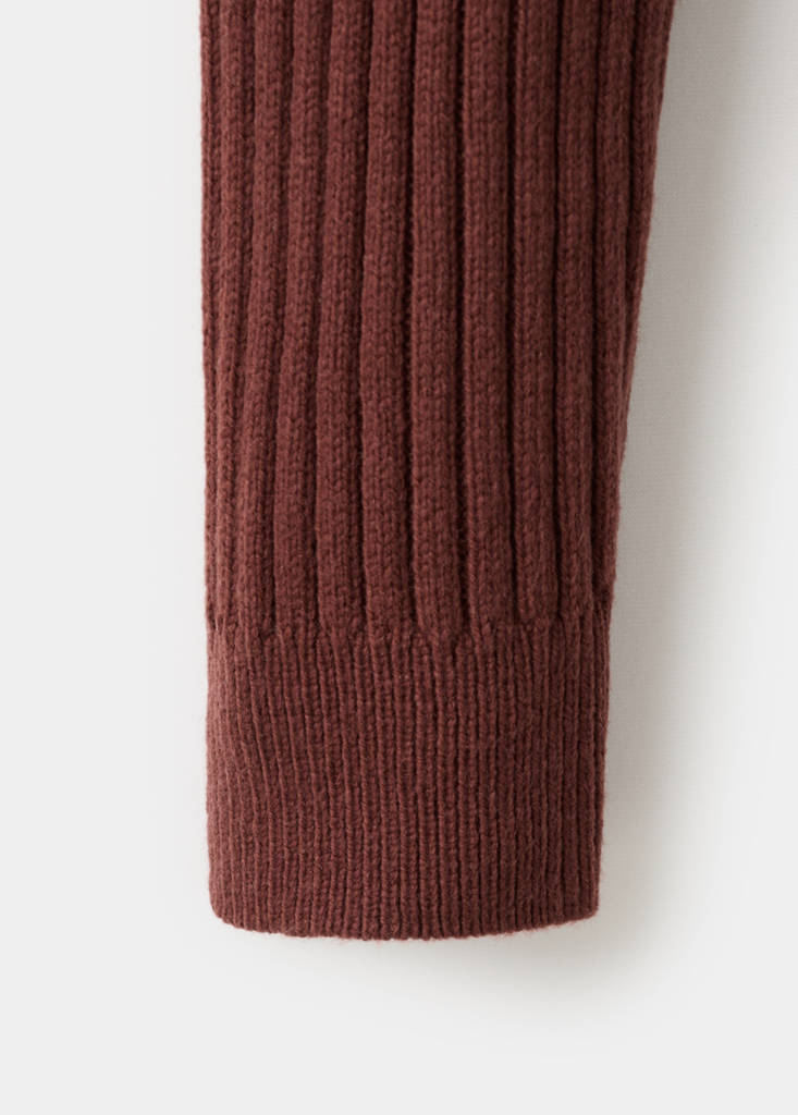 Wool-blend rib-knit sweater — Cherry
