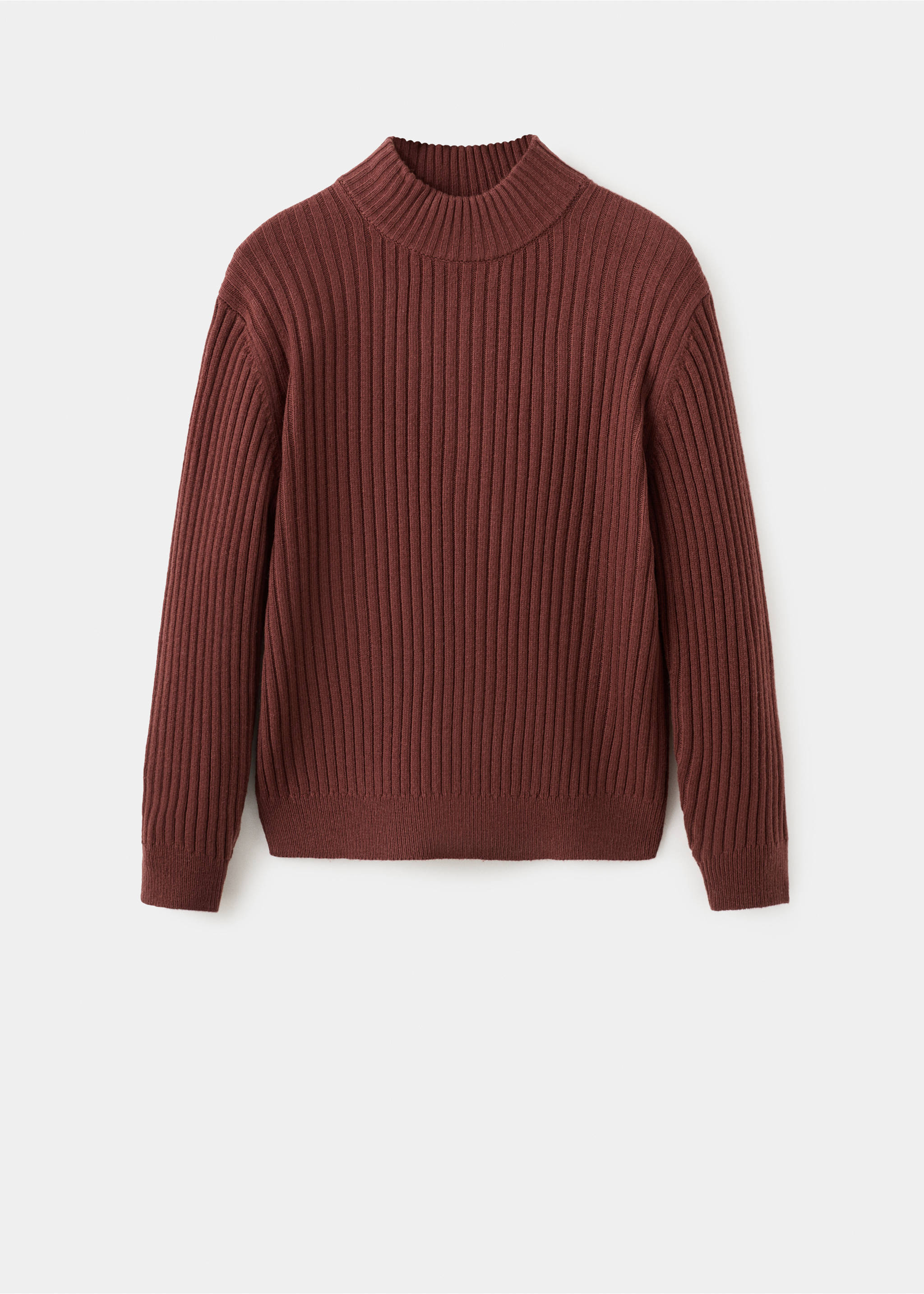 Wool-blend rib-knit sweater - Article without model, Cherry. Ref: 27021257-00.