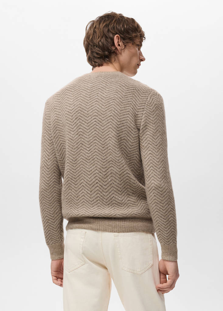 Knit striped sweater — Beige