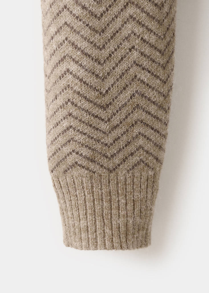 Knit striped sweater — Beige