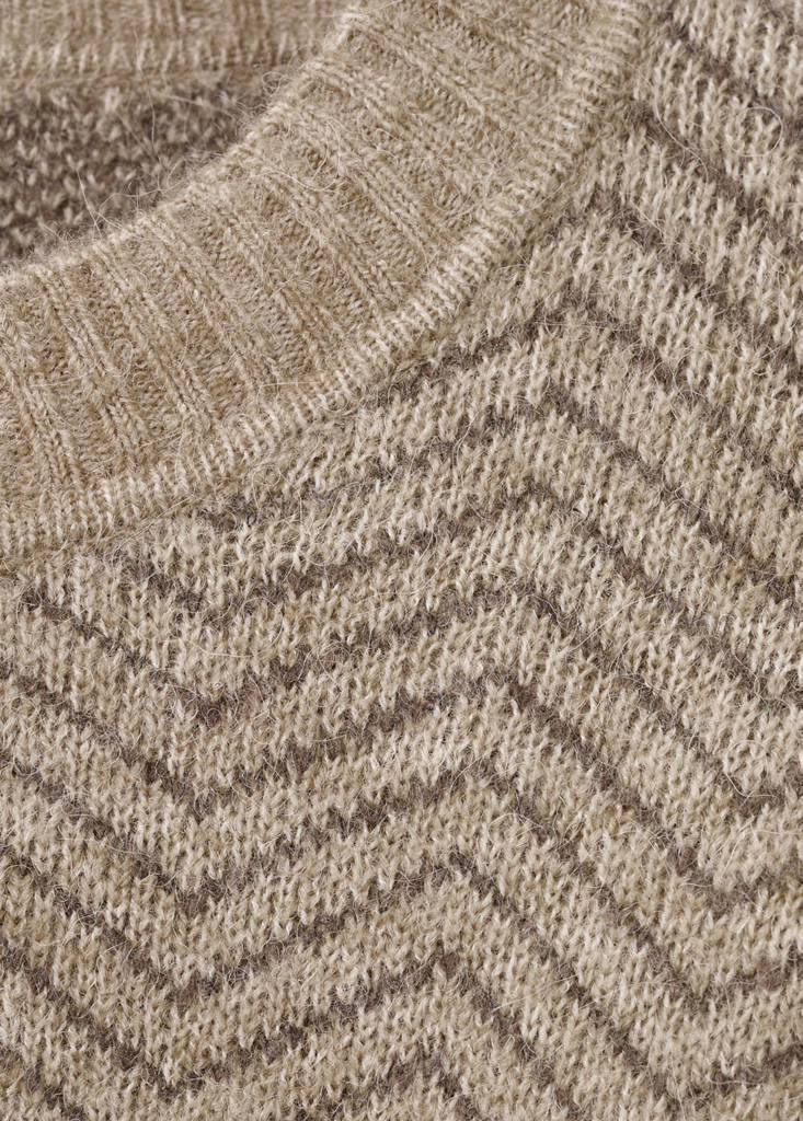 Knit striped sweater — Beige
