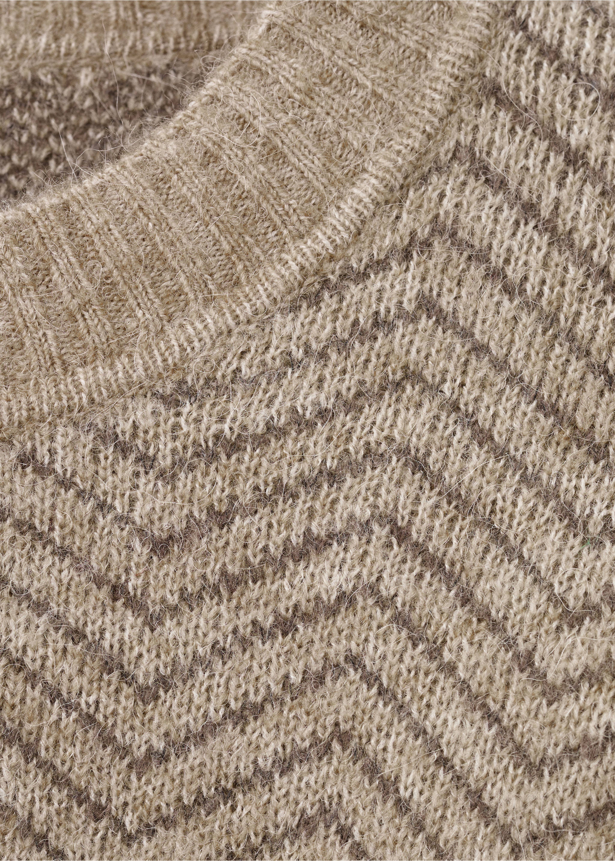 Knit striped sweater - Details of the article 0, Beige. Ref: 27021258-00.