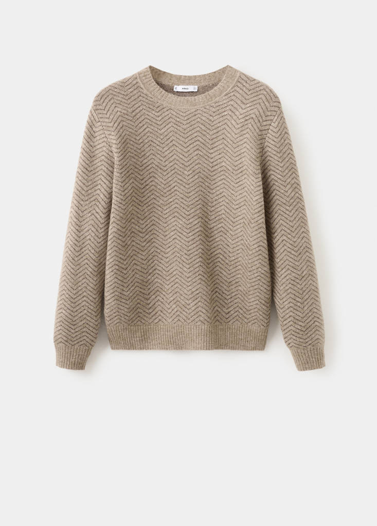 Knit striped sweater — Beige