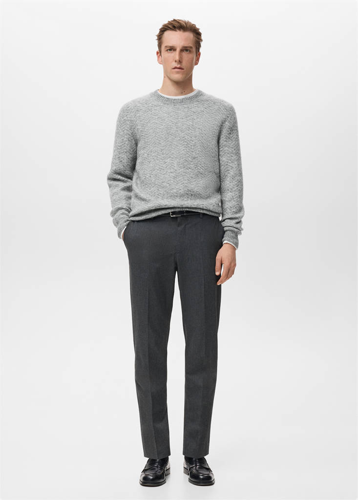 Knit striped sweater — Grey