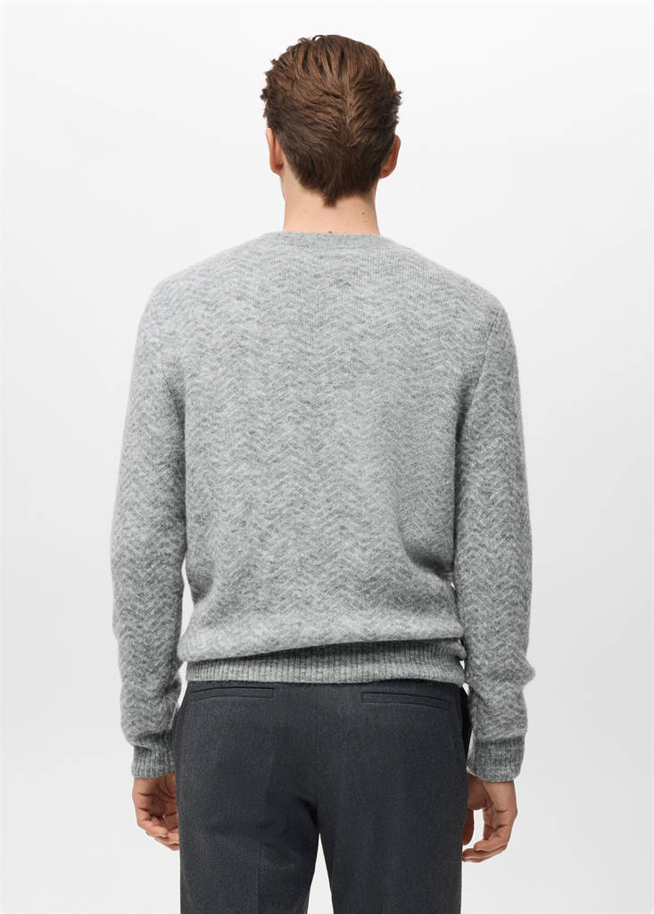 Knit striped sweater — Grey