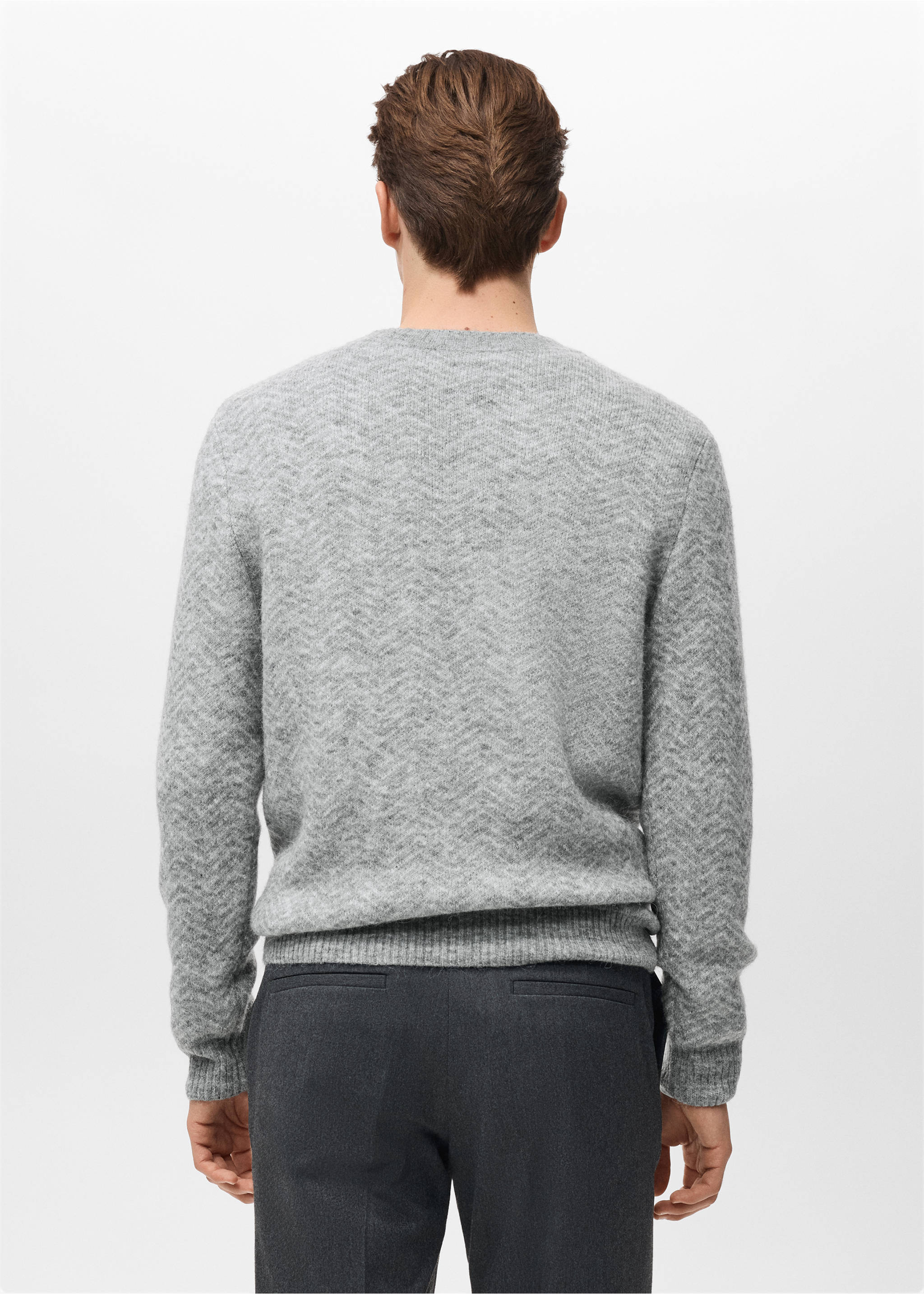 Knit striped sweater - Reverse of the article, Grey. Ref: 27021258-00.