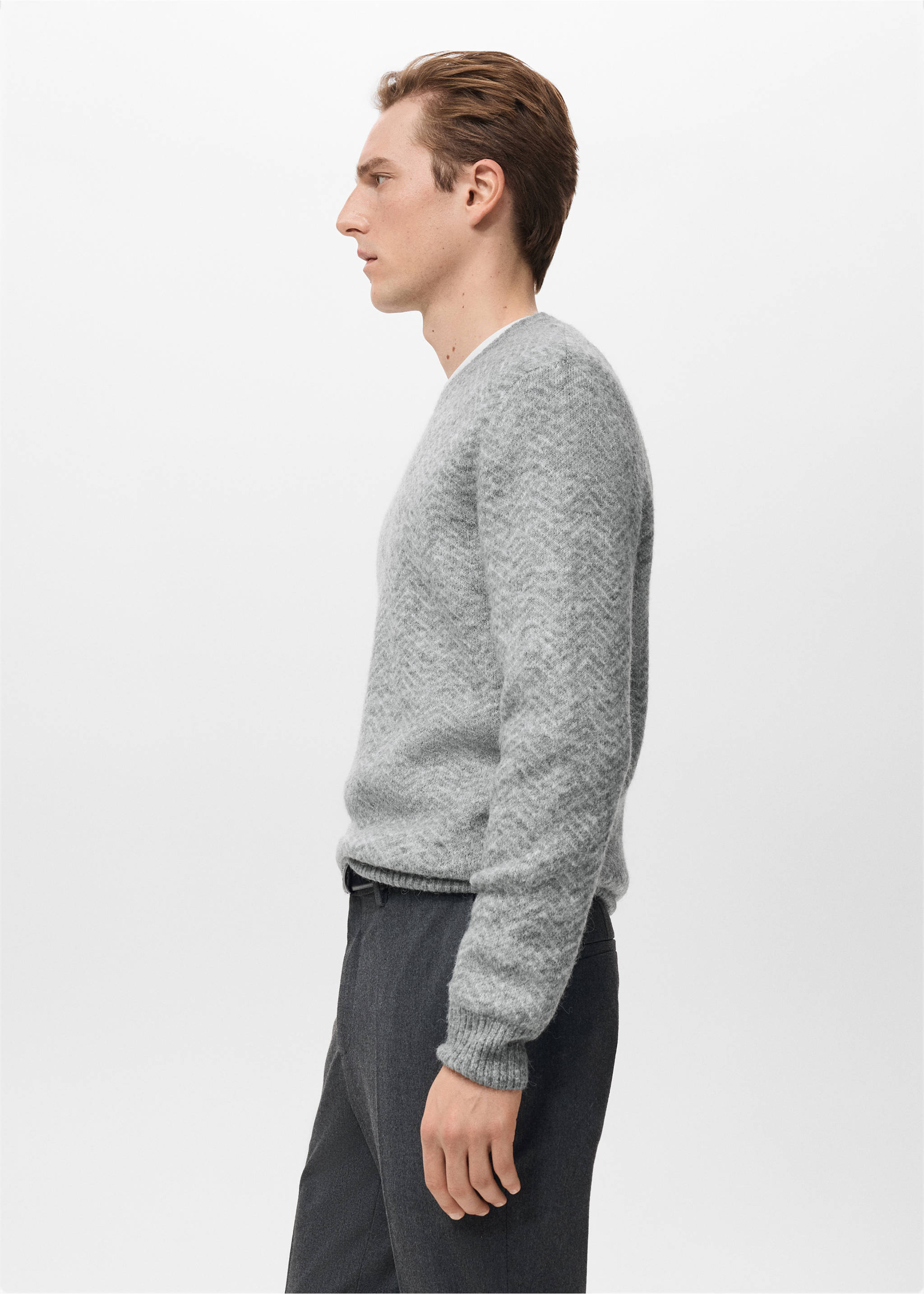 Knit striped sweater - Details of the article 2, Grey. Ref: 27021258-00.
