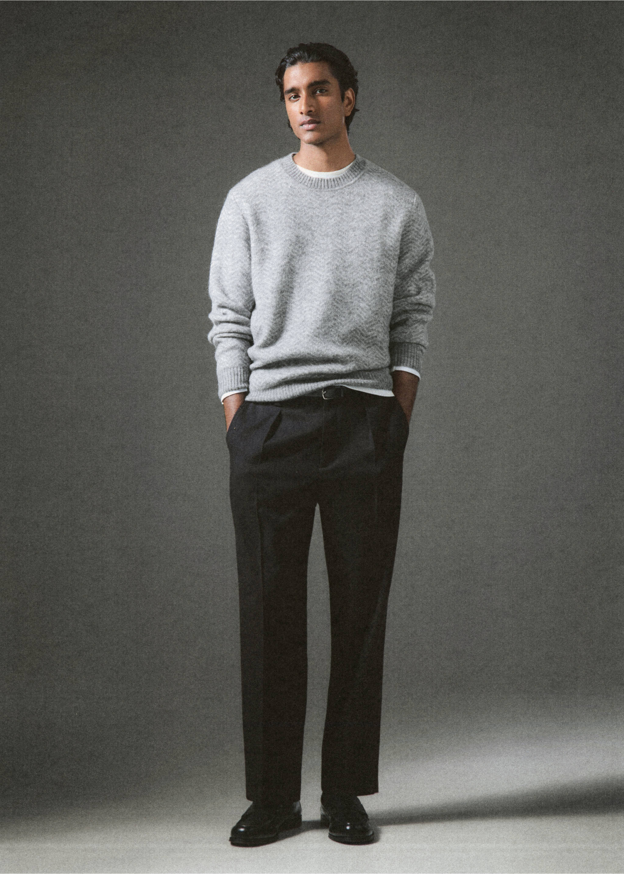 Knit striped sweater - Details of the article 3, Grey. Ref: 27021258-00.