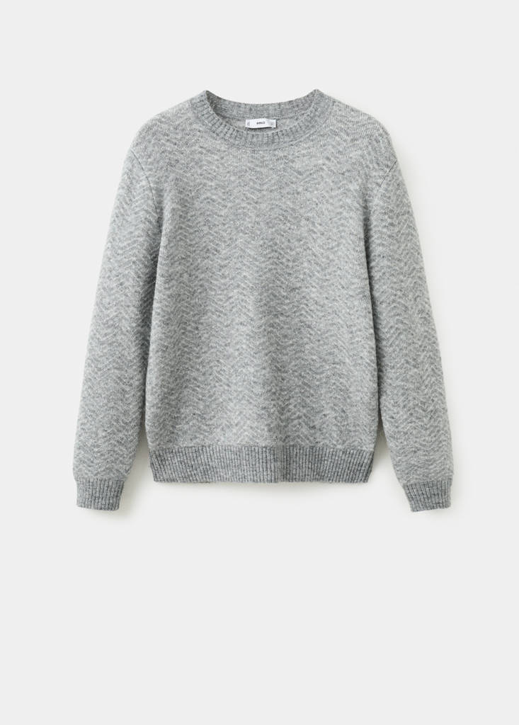 Knit striped sweater — Grey