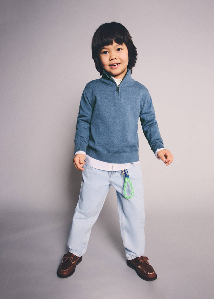 Perkins-neck sweater — Blue