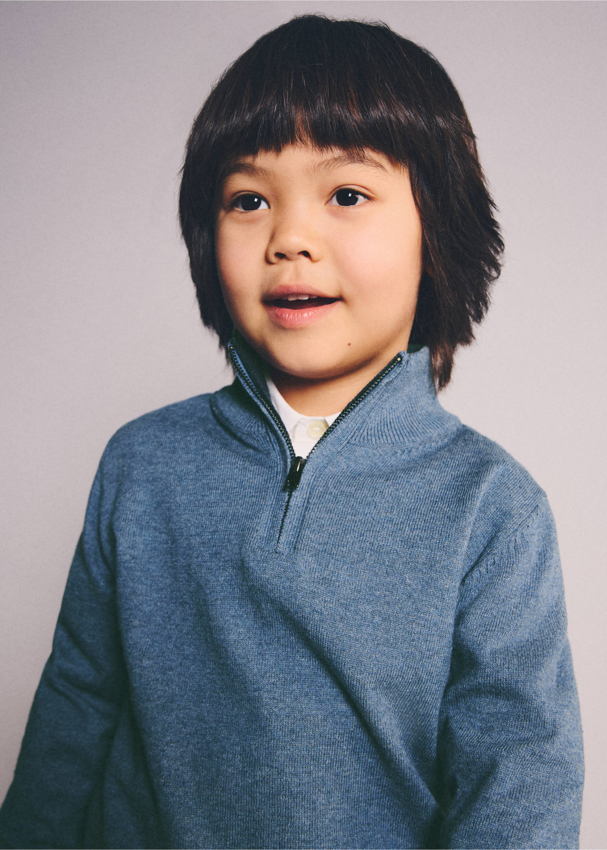 Perkins-neck sweater - Details of the article 1, Blue. Ref: 27021260-00.