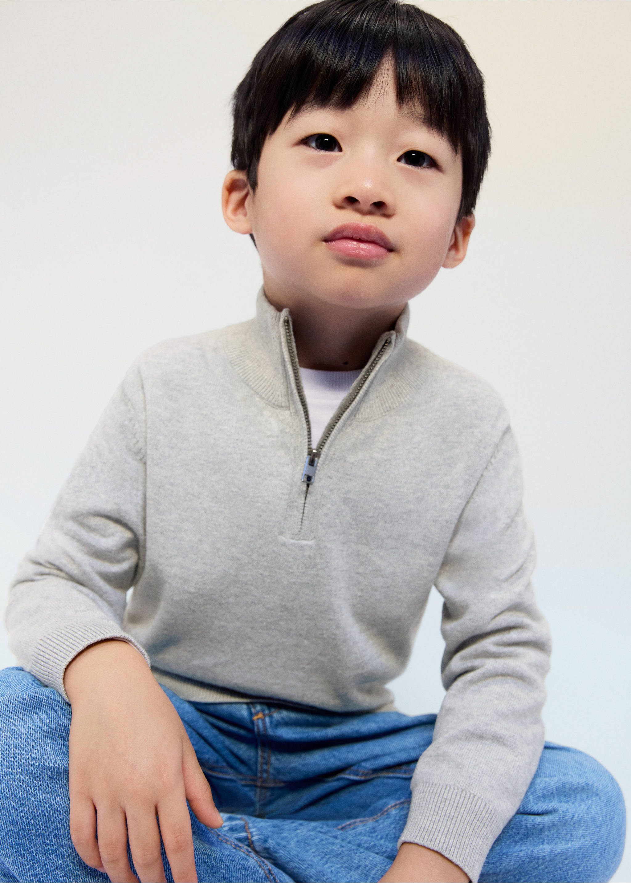 Perkins-neck sweater - Details of the article 1, Medium Heather Grey. Ref: 27021260-00.