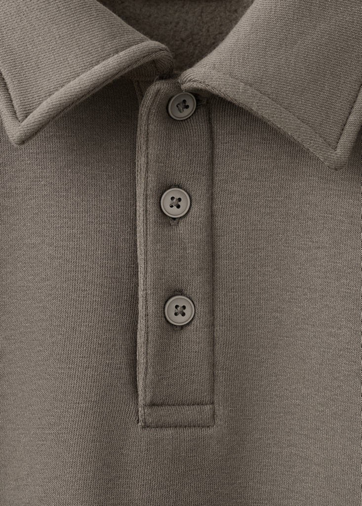 Regular-fit polo sweatshirt — Medium Brown