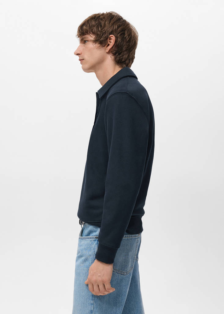 Regular-fit polo sweatshirt — Navy