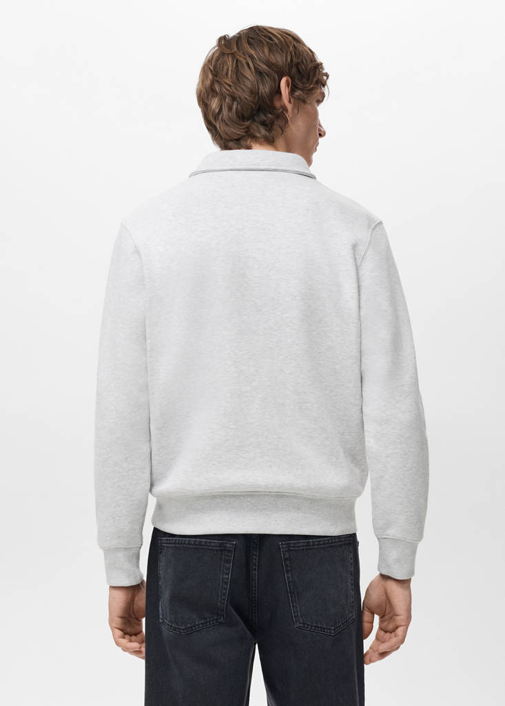 Regular-fit polo sweatshirt — Light Heather Grey