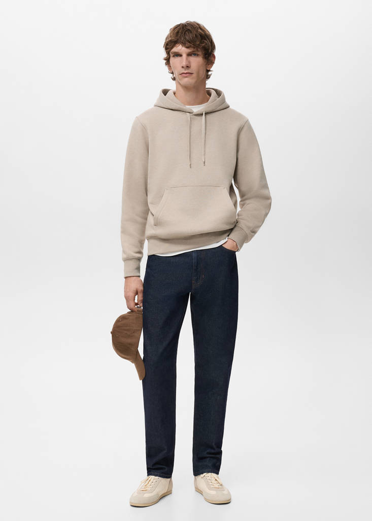 Hoodie with soft-touch interior — Sand