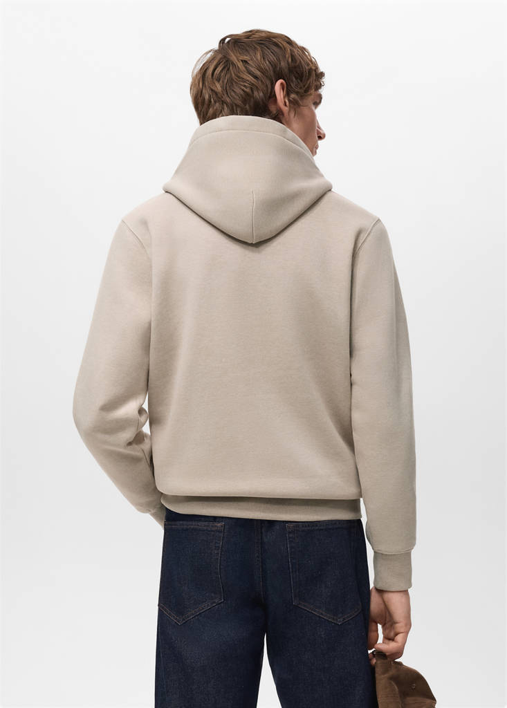 Hoodie with soft-touch interior — Sand
