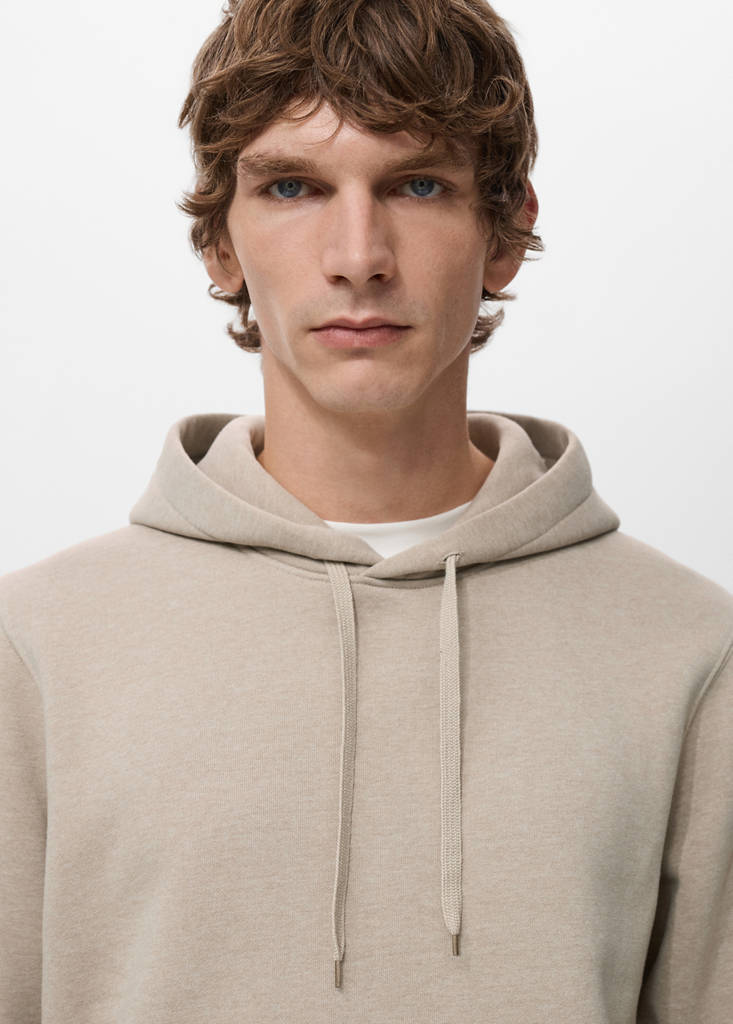 Hoodie with soft-touch interior — Sand