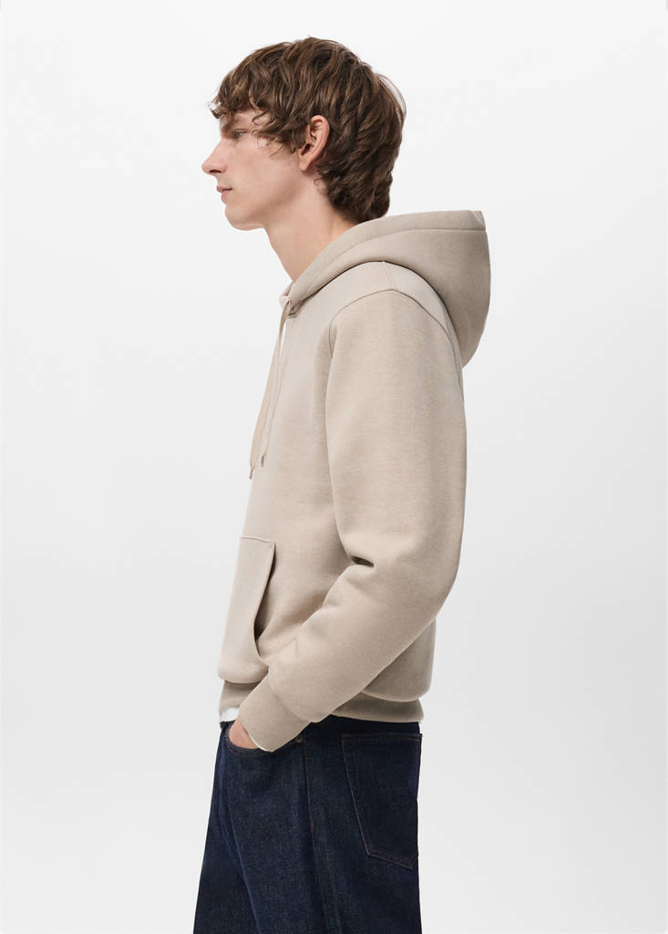 Hoodie with soft-touch interior — Sand