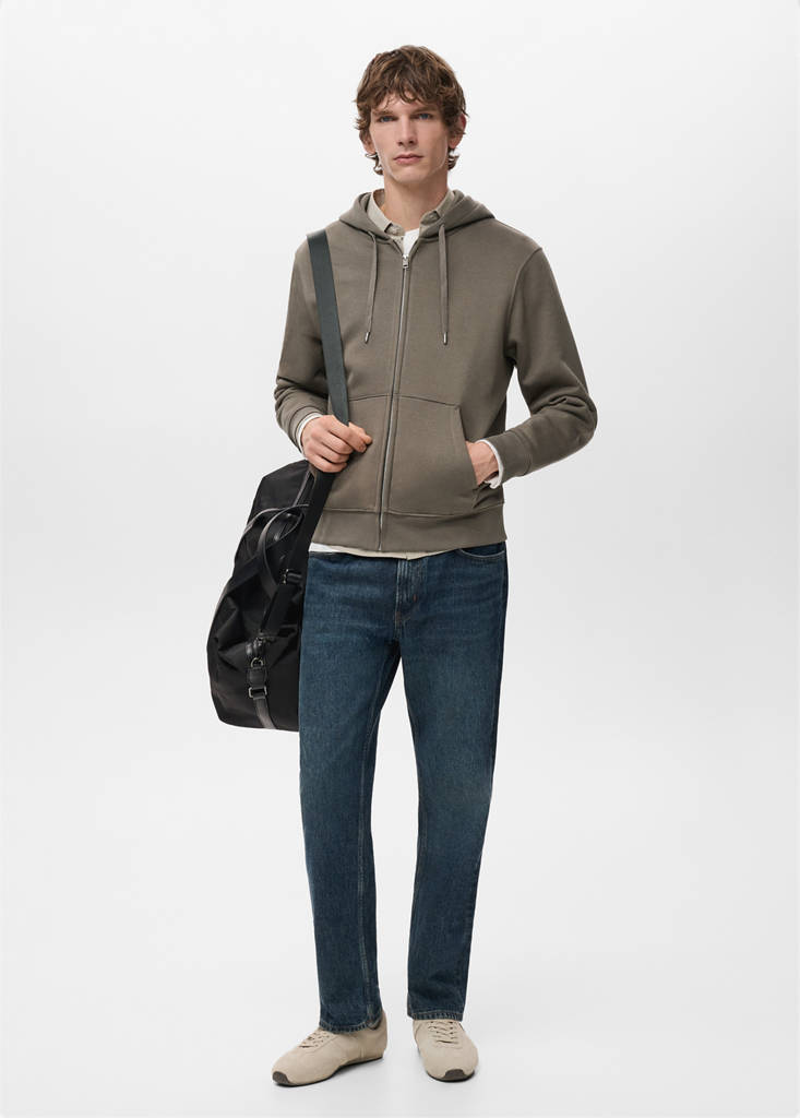 Zipped hoodie — Medium Brown