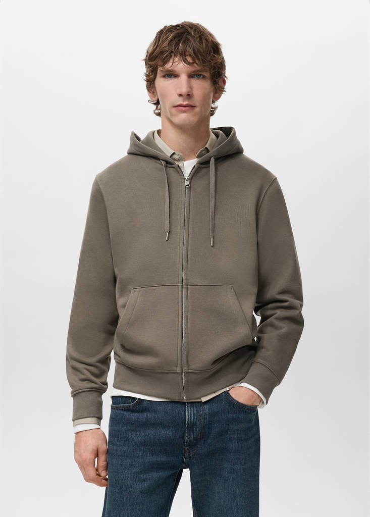 Zipped hoodie — Medium Brown