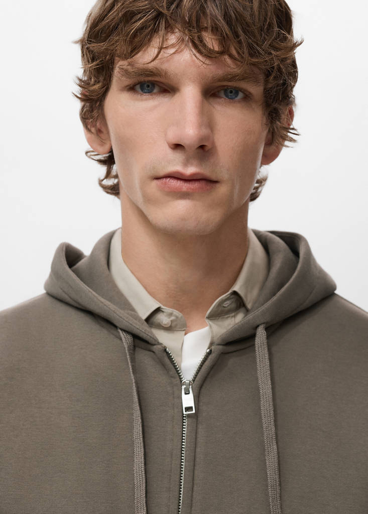 Zipped hoodie — Medium Brown
