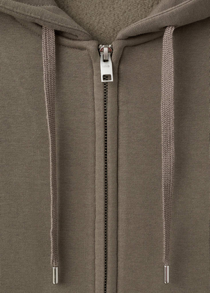 Zipped hoodie — Medium Brown