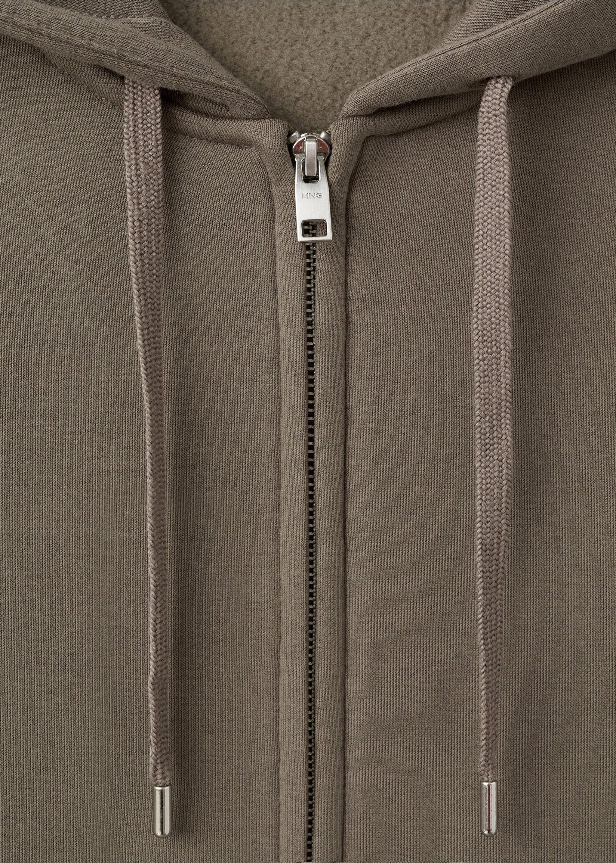 Sudadera capucha cremallera - Detalle del artículo 8, Marrón medio. Ref: 27021264-00.