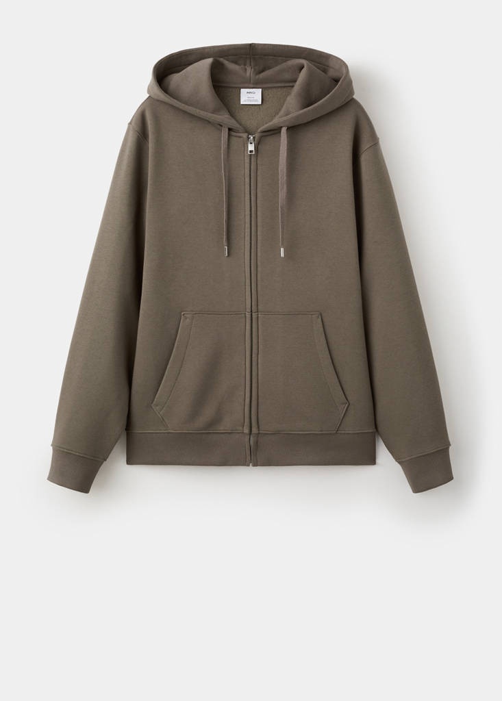 Zipped hoodie — Medium Brown