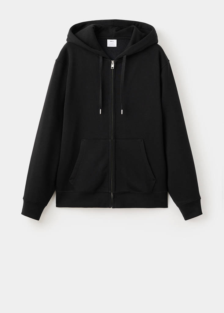 Zipped hoodie — Black