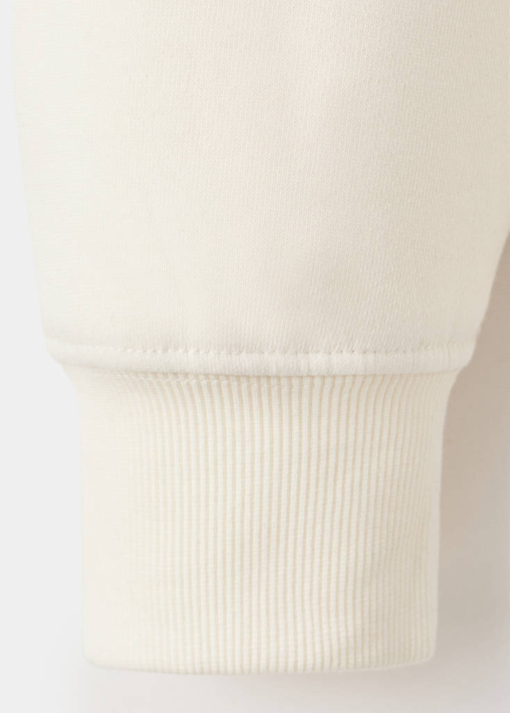 Zip-neck sweatshirt with a soft-touch interior — White