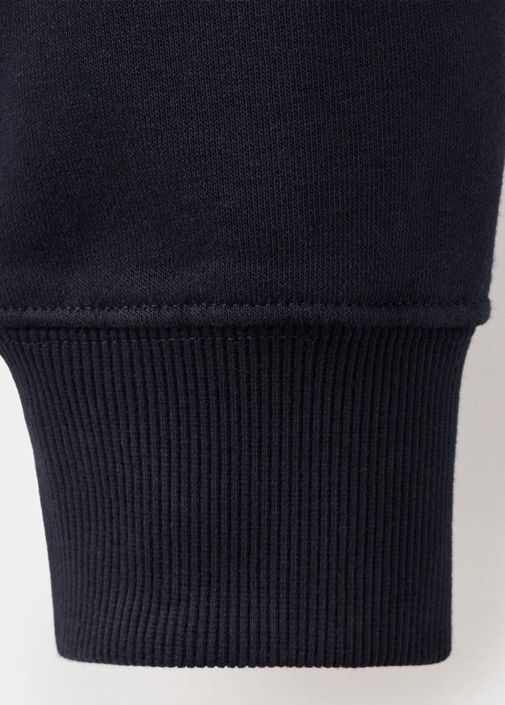 Zip-neck sweatshirt with a soft-touch interior — Navy