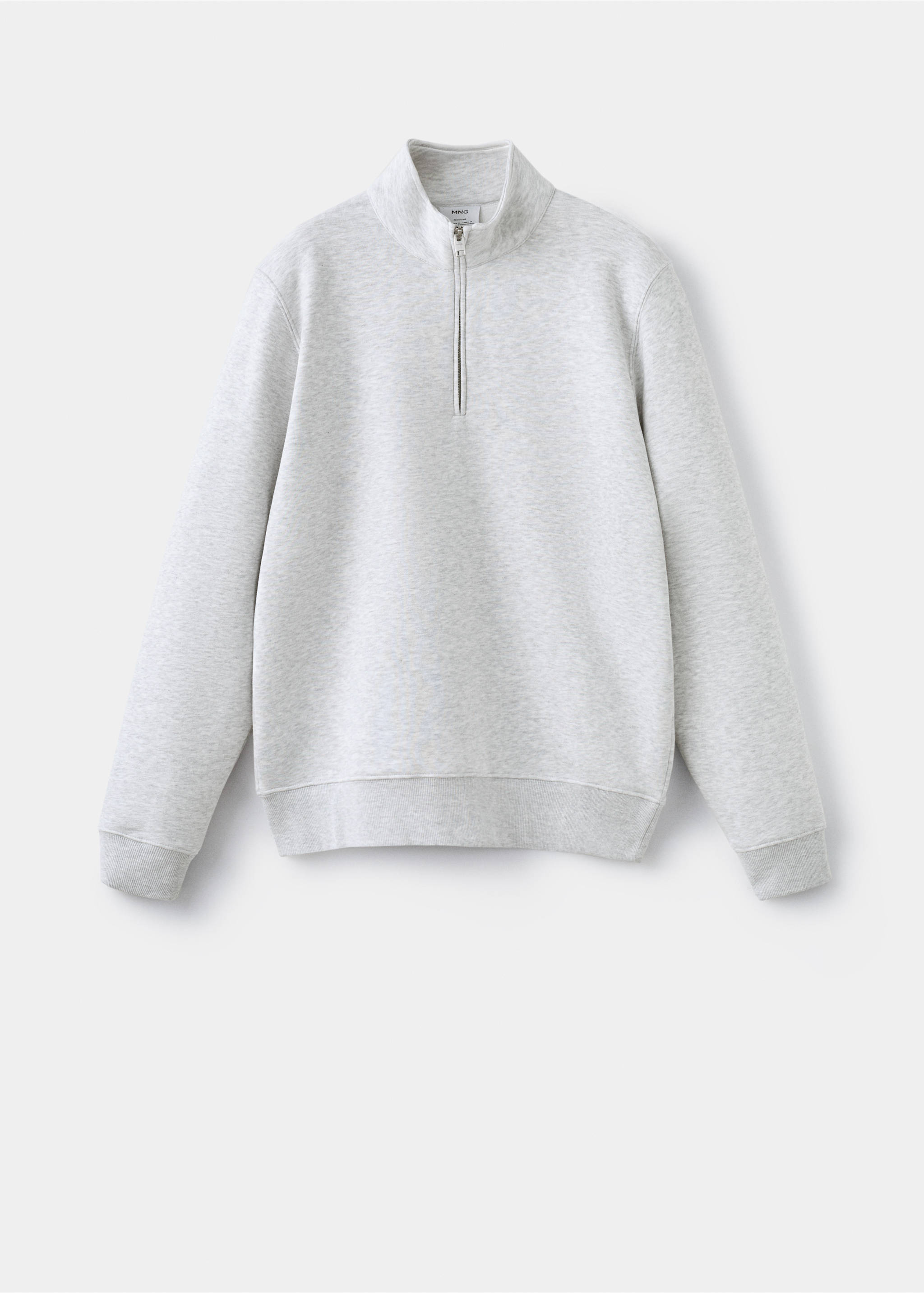 Sweatshirt com fecho de correr e interior soft-touch - Artigo sem modelo, Cinzento-mesclado claro. Ref: 27021265-00.