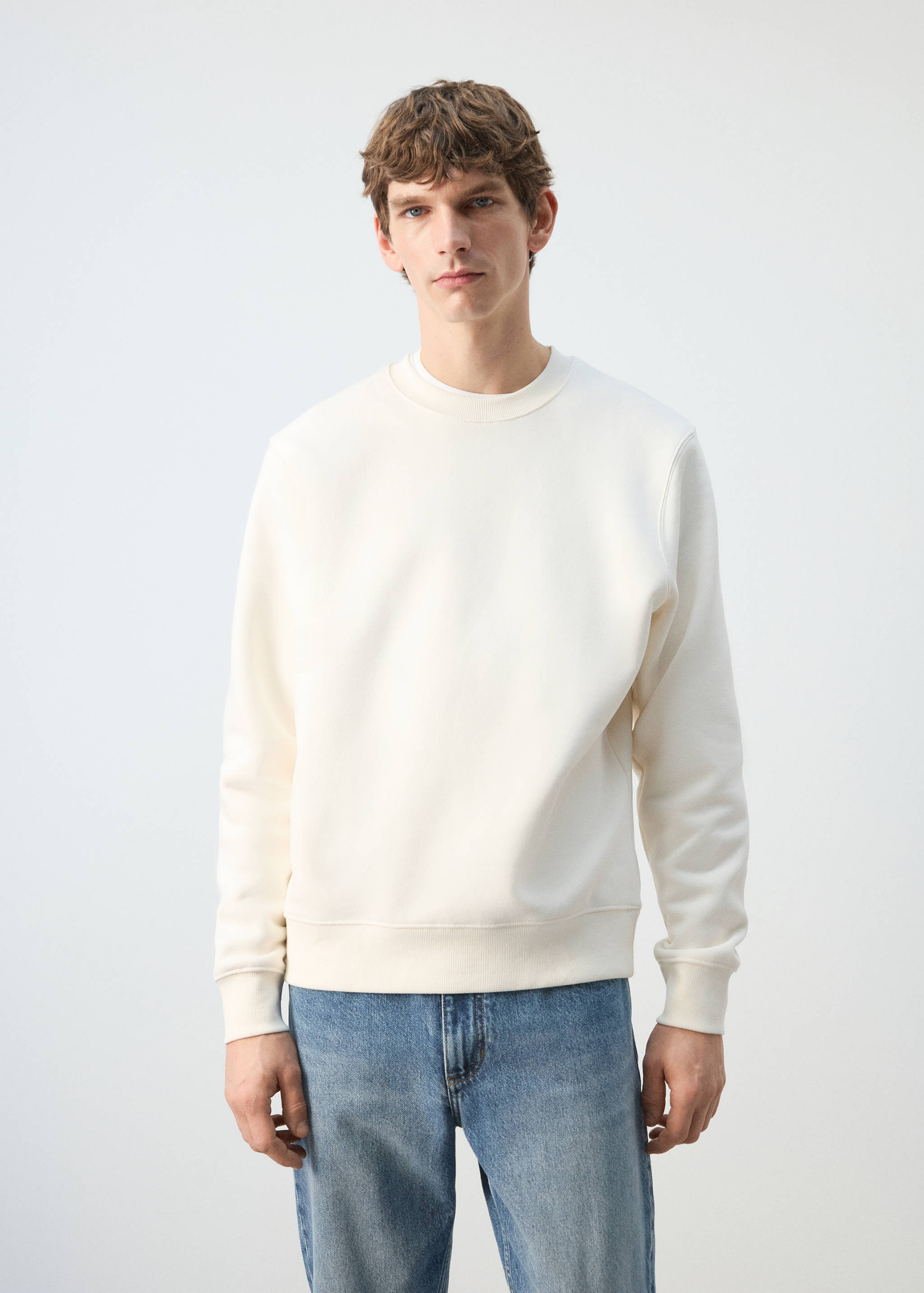 Cotton sweatshirt with soft-touch lining - Medium plane