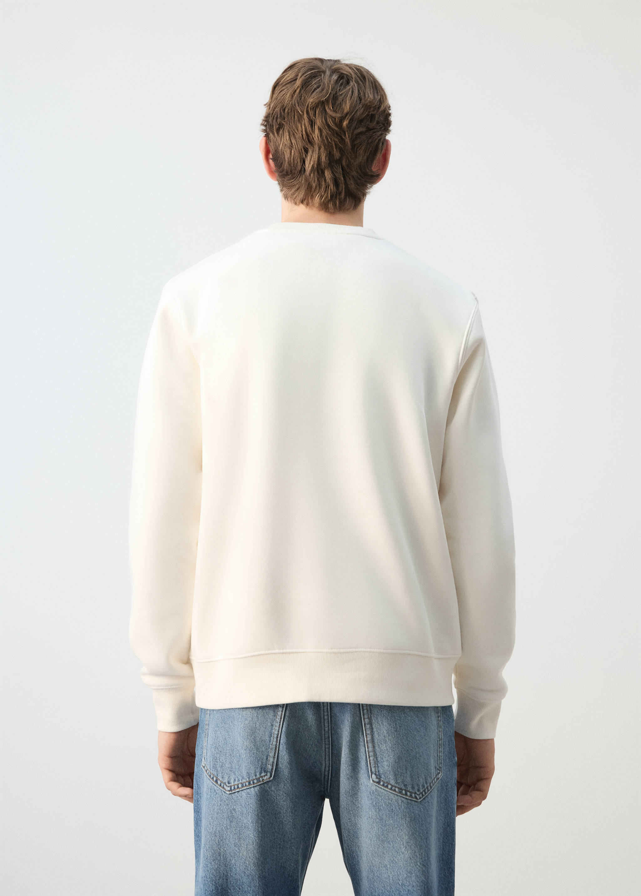 Cotton sweatshirt with soft-touch lining - Reverse of the article
