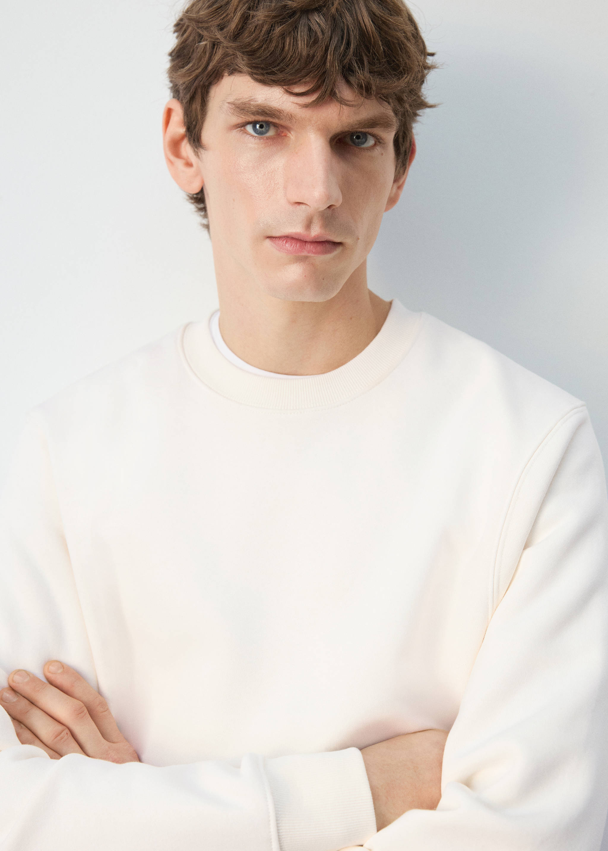 Cotton sweatshirt with soft-touch lining - Details of the article 1