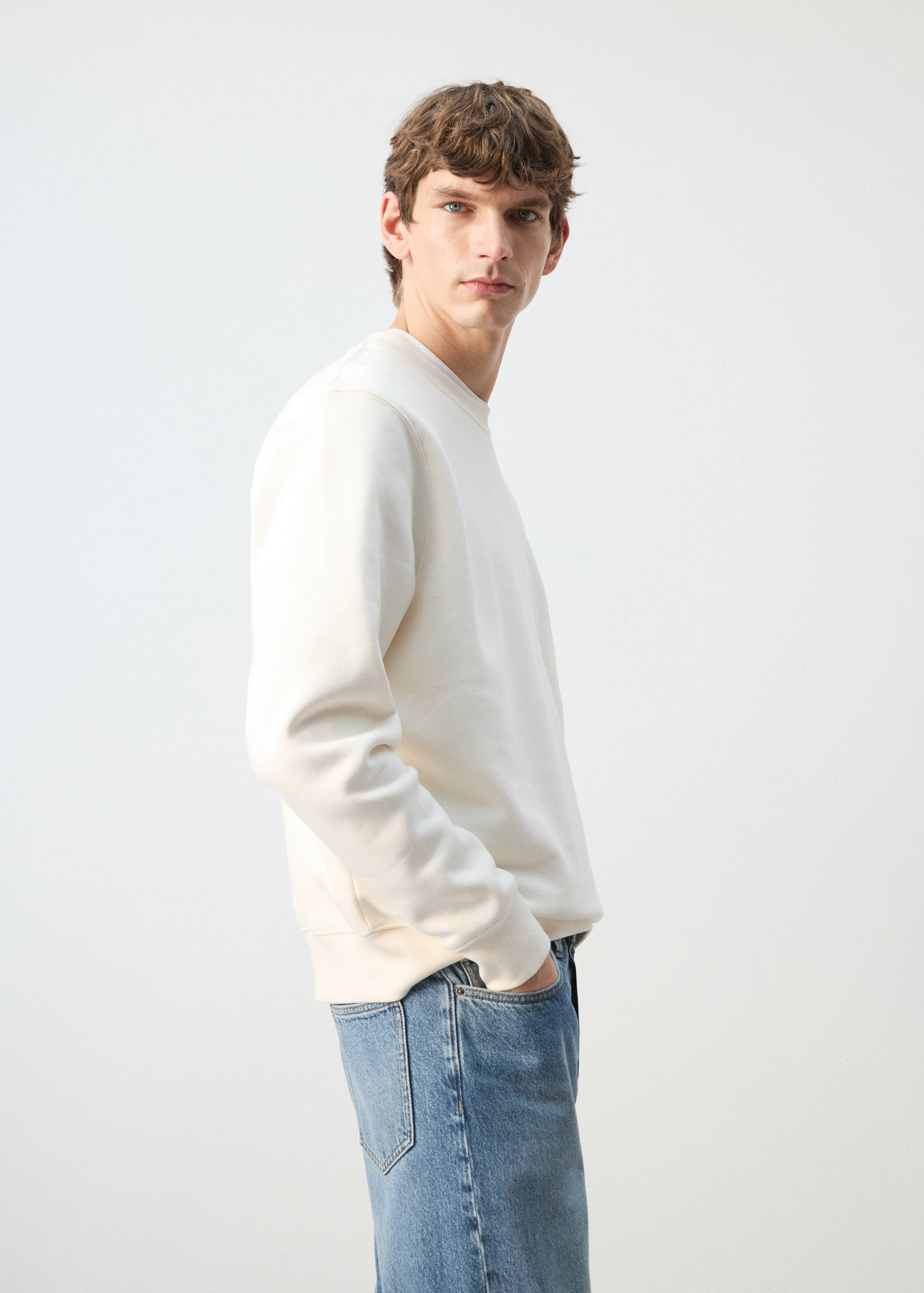 Cotton sweatshirt with soft-touch lining - Details of the article 2