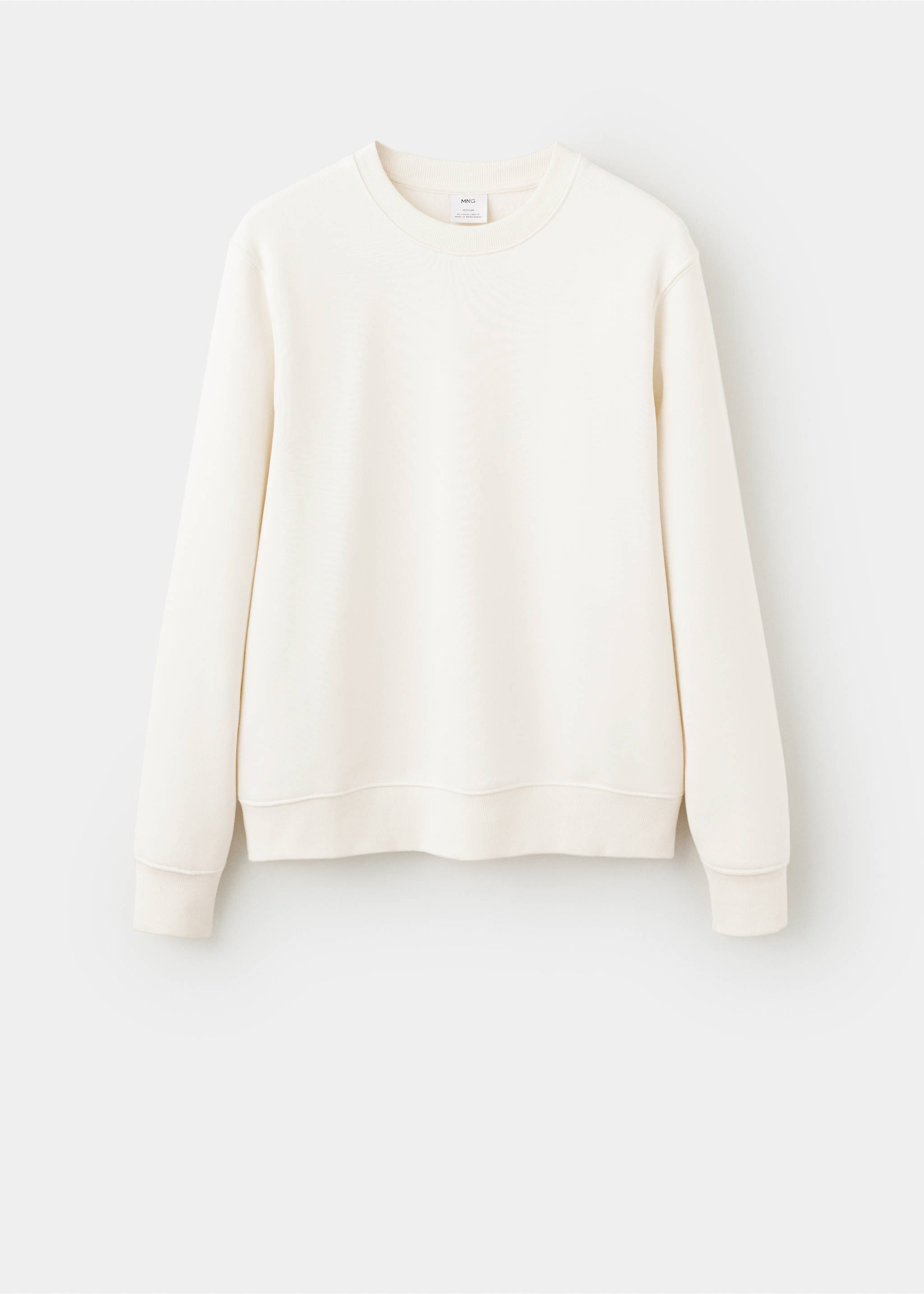 เสื้อสเวตเตอร์ผ้าฝ้ายด้านในสัมผัสนุ่ม - สินค้าที่ไม่มีแบบ, สีขาว. Ref: 27021266-00.