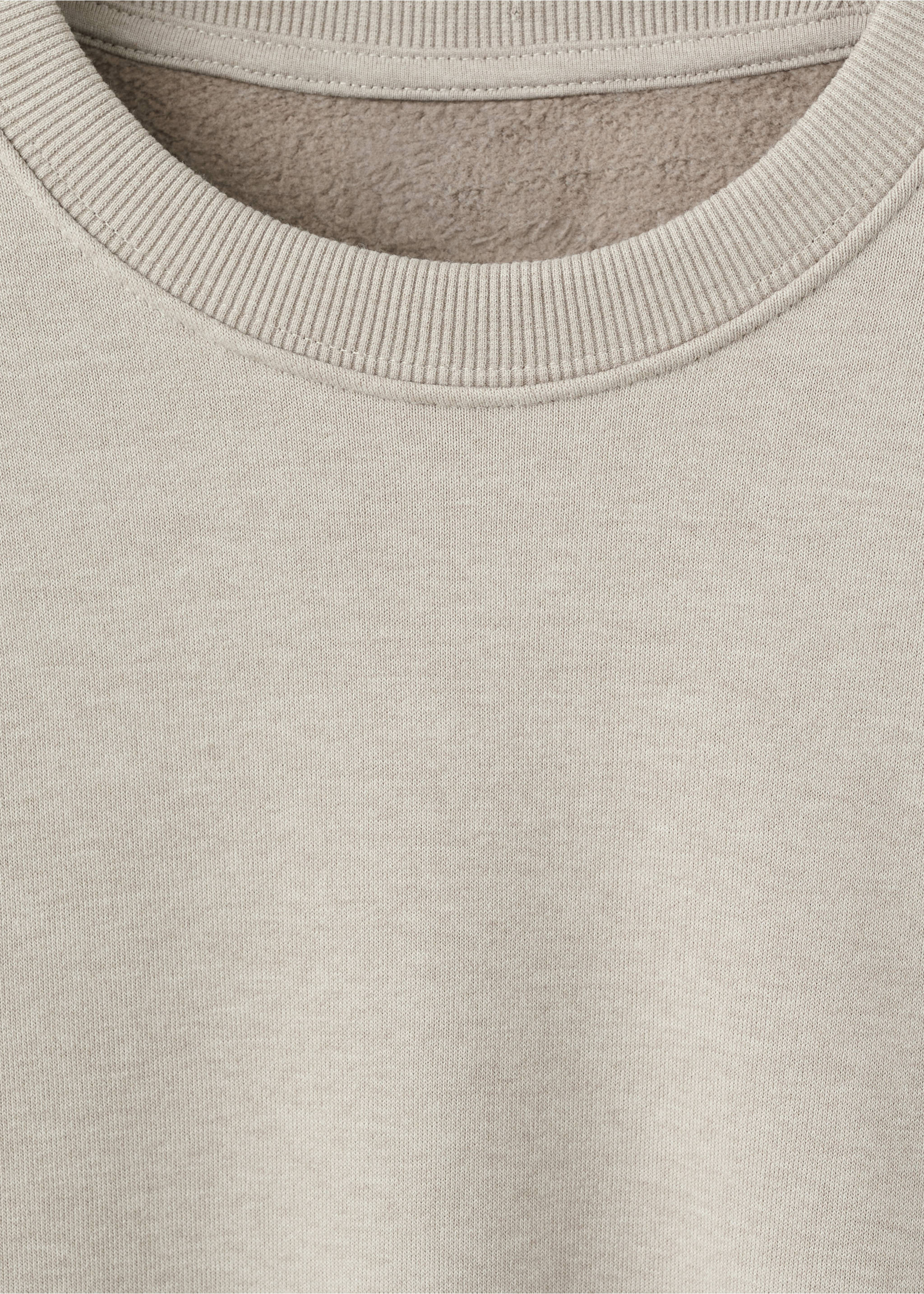 Cotton sweatshirt with soft-touch lining - Details of the article 8, Sand. Ref: 27021266-00.