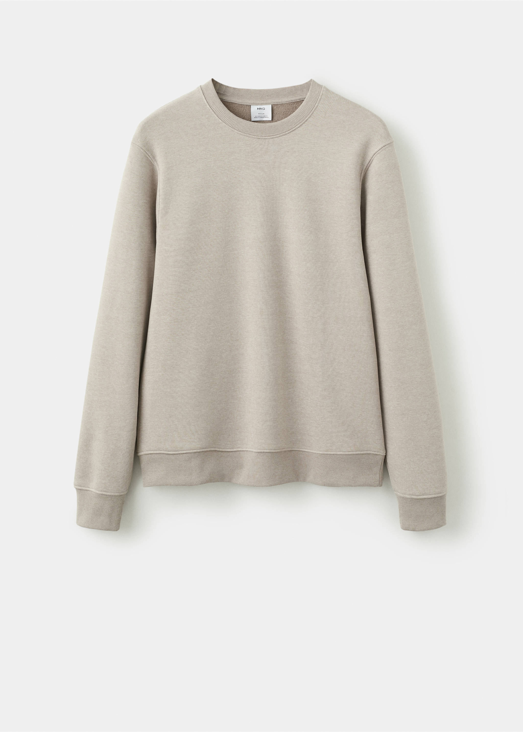 Cotton sweatshirt with soft-touch lining - Article without model, Sand. Ref: 27021266-00.