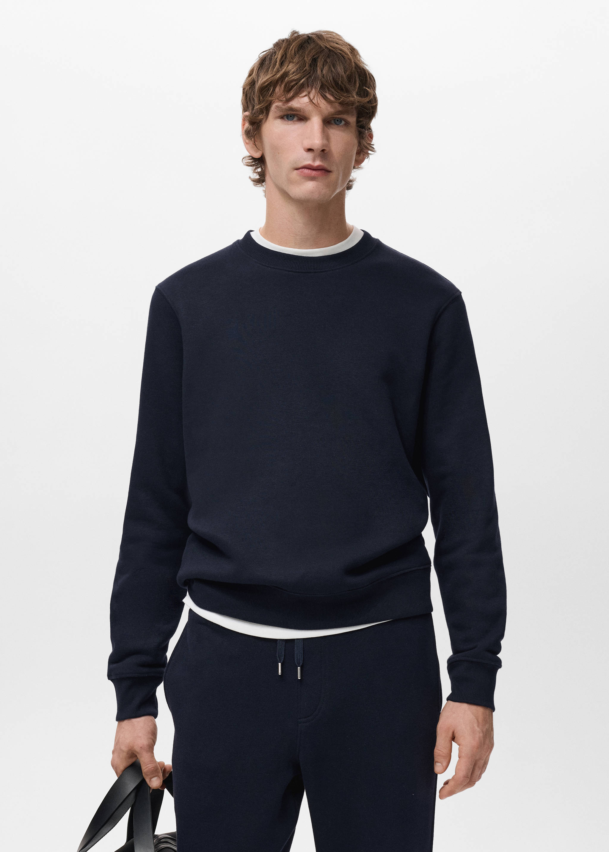 Cotton sweatshirt with soft-touch lining - Medium plane