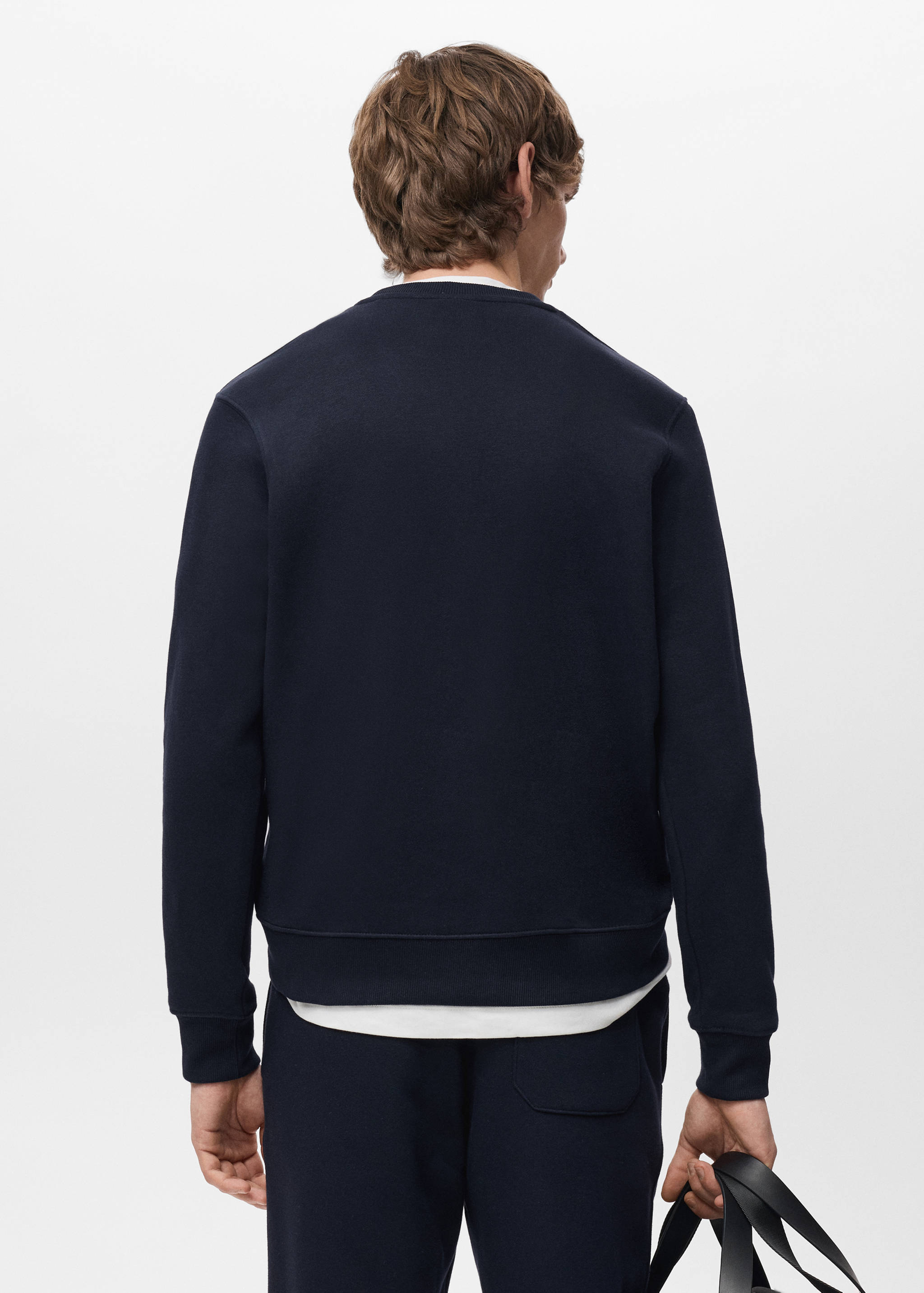 Cotton sweatshirt with soft-touch lining - Reverse of the article