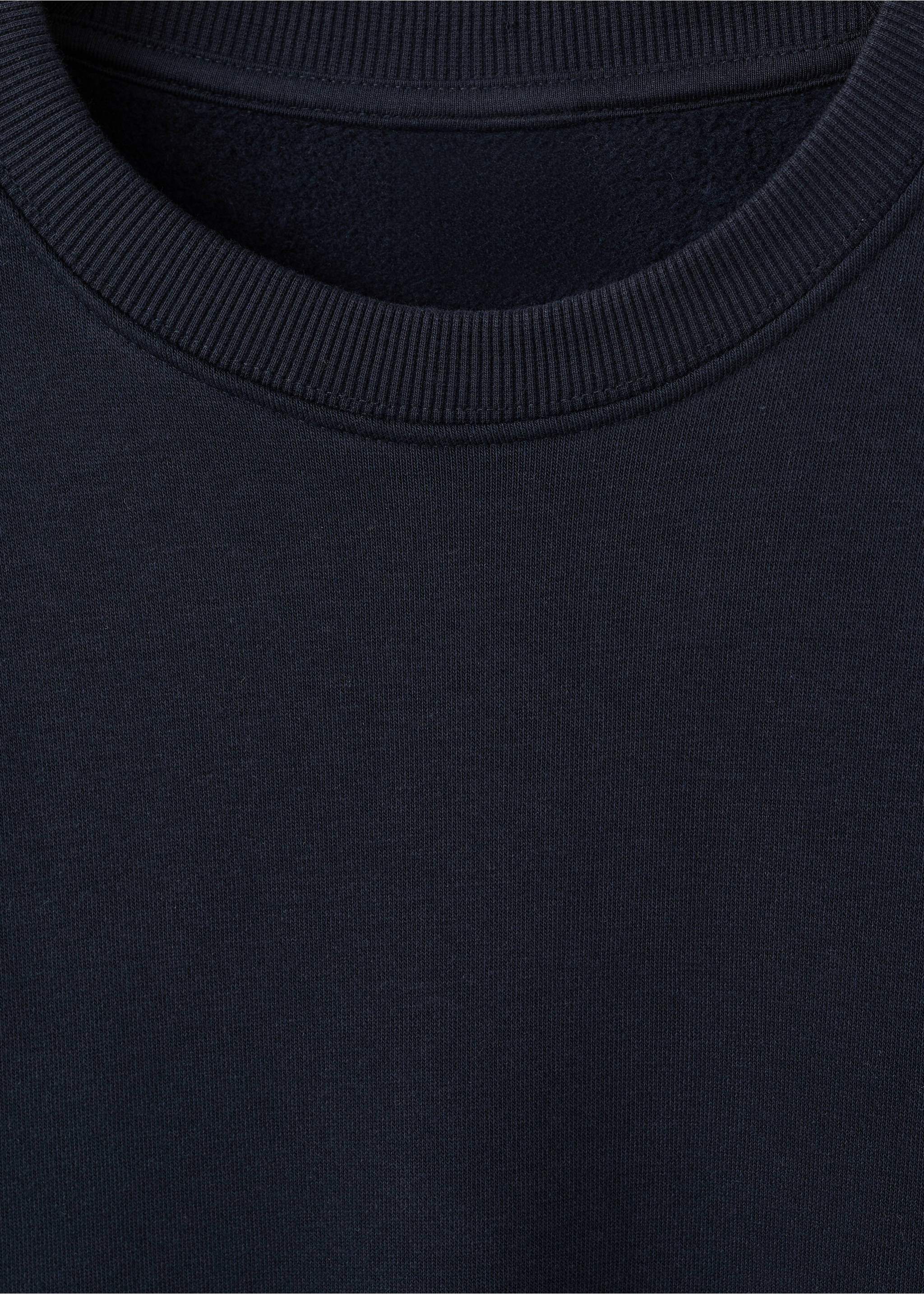 Cotton sweatshirt with soft-touch lining - Details of the article 8, Navy. Ref: 27021266-00.