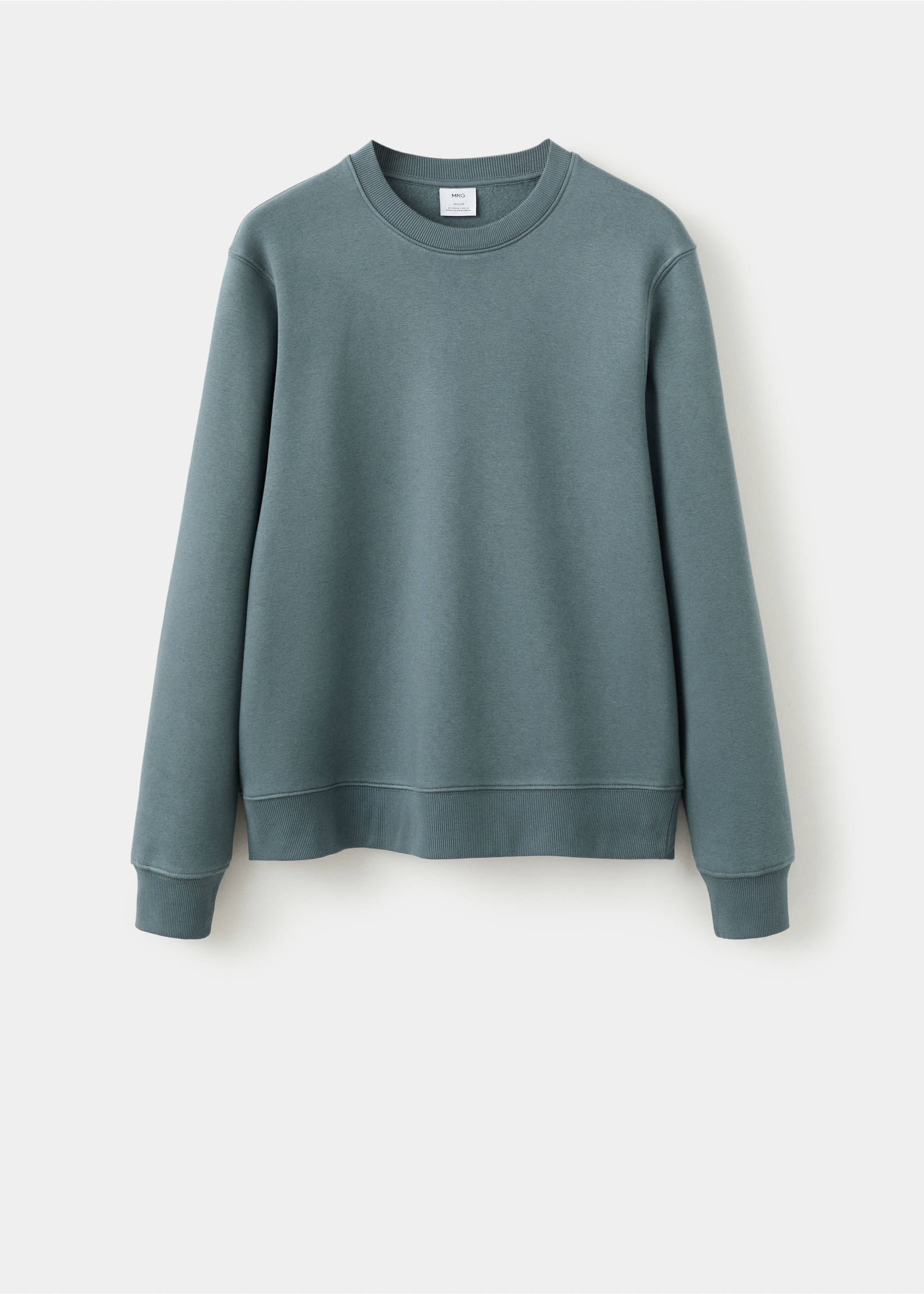 Cotton sweatshirt with soft-touch lining - Article without model, Prussian Blue. Ref: 27021266-00.