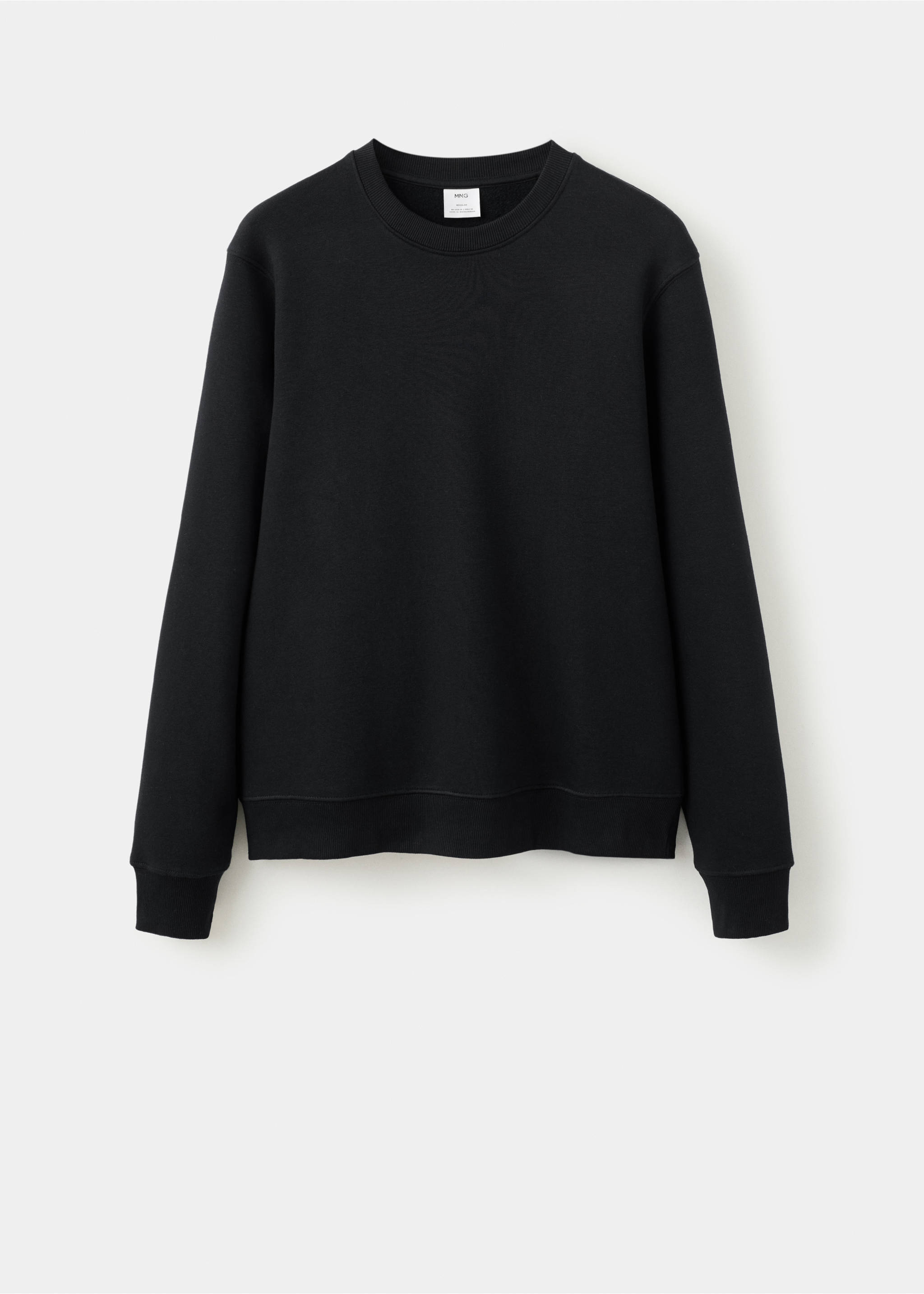 Cotton sweatshirt with soft-touch interior - Article without model, Black. Ref: 27021266-00.