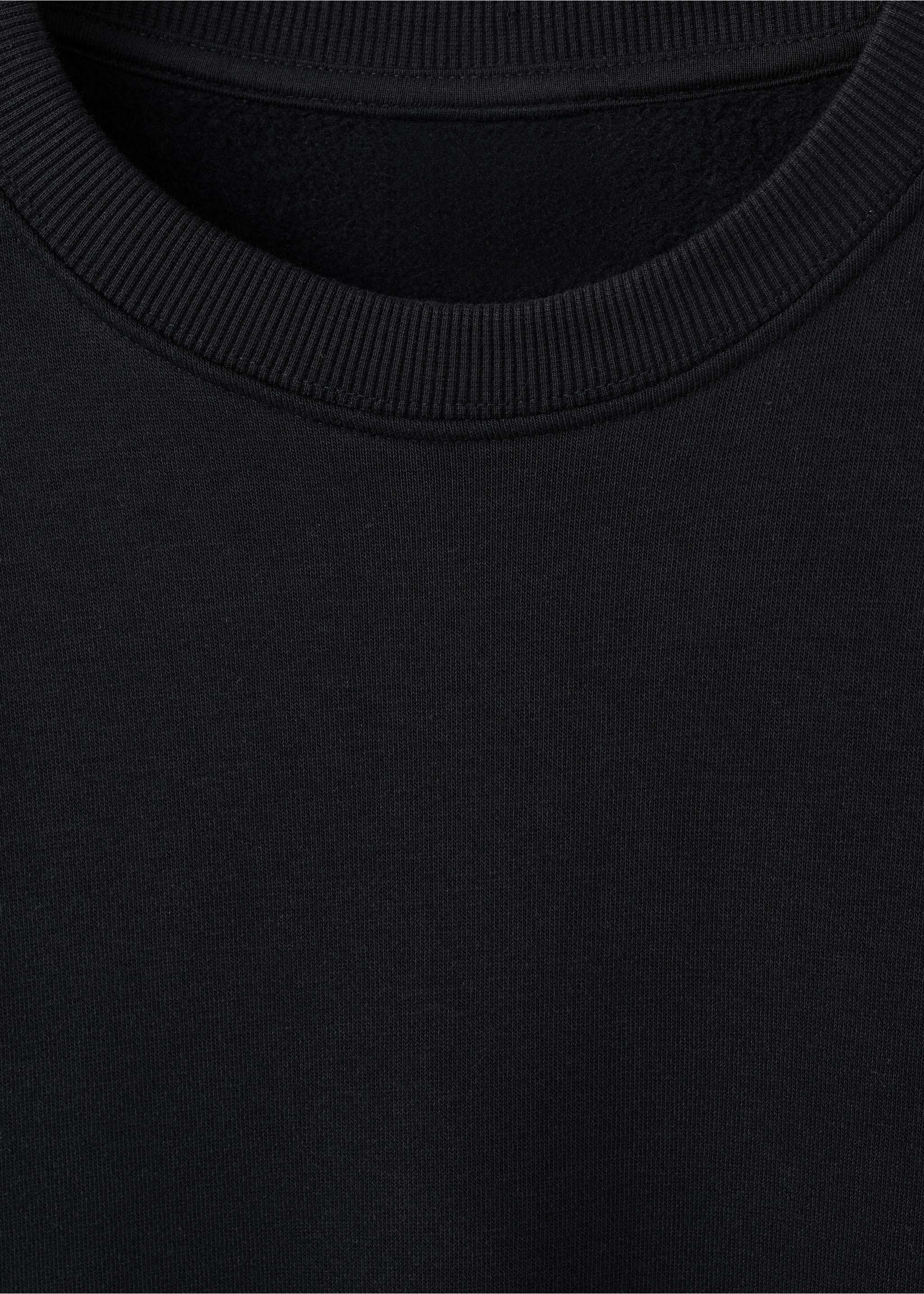 Cotton sweatshirt with soft-touch interior - Details of the article 8, Black. Ref: 27021266-00.