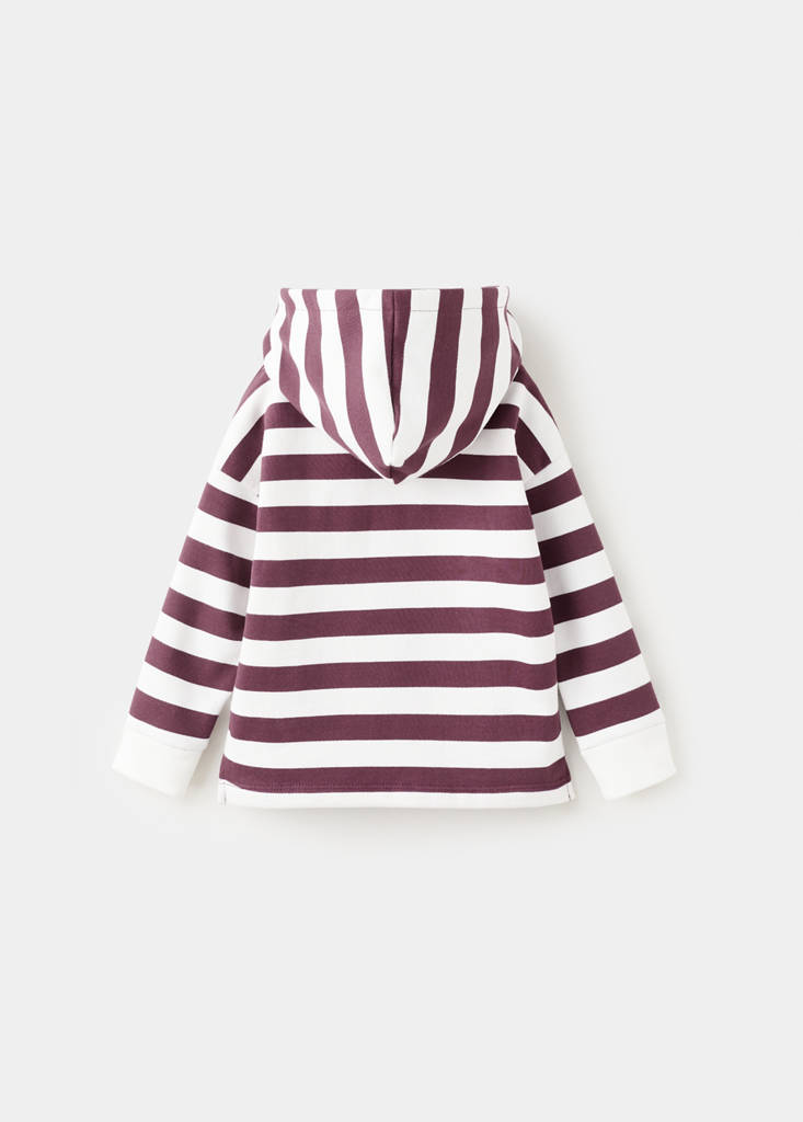 Striped hooded sweatshirt — Wine